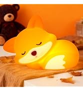 Amaredom Fox Night Light, Cute Fox Lamp, Silicone Dimmable Nursery Nightlight, Rechargeable LED B...