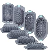 Tongjude 4 Piece Silicone Loaf Pan for Baking, Non-Stick Kitchen Oven Bread Pan, Perfect for Bana...