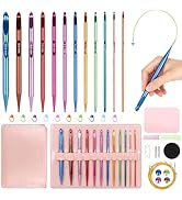 Aeelike Interchangeable Tunisian Crochet Hooks Set, 12 Sizes Colorful Tunisian Crochet Hooks Set ...