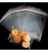 Cidenbio 200 Pcs Self Sealing Cellophane Bags 5x7, Clear Cellophane Cookie Treat Bags with Seal, ...