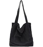 ALUWU Corduroy Tote Bag for Women Canvas Shoulder Handbags Cute Large Purse