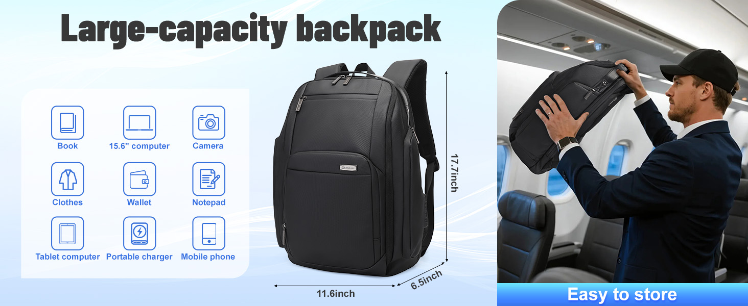 JD JODEBES Fits 15.6 or 17.3 Inch Laptop Backpack (Black)