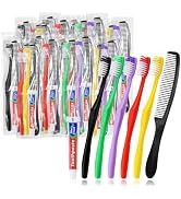 HAIFOTRVA 20 Pcs Disposable Toothbrushes with Toothpaste and Comb,10g Toothpaste,7inch Hair Comb,...
