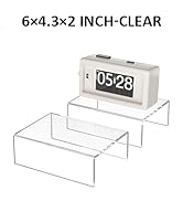 Hexsonhoma Acrylic Shelf Riser 6x4.3x2 pack of 2, Clear Display Shelf 10” for Figure, Cosmetics, ...