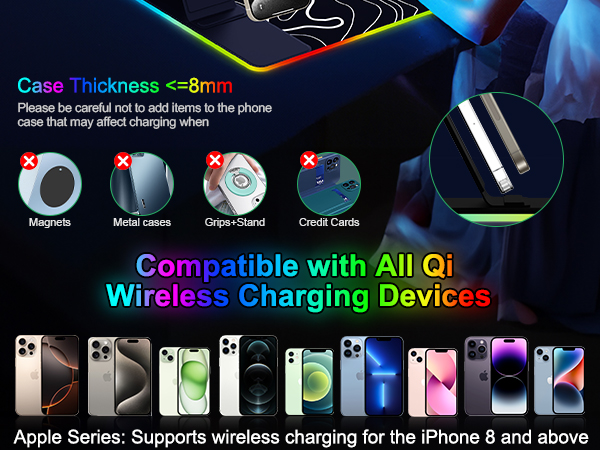 wireless charging mouse pad for desk
