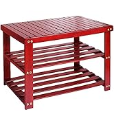Camabel Shoe Rack Bench 3-Tier Bamboo Shoe Organizer Storage Shelf Hold Up 268 Lbs for Entryway H...
