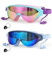 Zoomsnail Kids Swim Goggles 2Pack, Anti-Shattered UV Leak Fog Lens Toddlers Swimming Goggles for ...