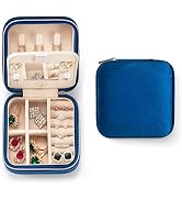ZPROW Plush Velvet Travel Jewelry Case, Travel Jewelry Organizer, Jewelry Travel Case