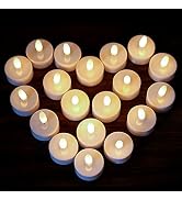 Wondise Valentines Decor Battery Operated Flameless Tea Lights with Timer, 6 Pack Realistic 3D Wi...