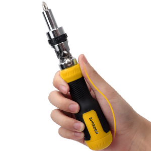 ratchet screwdriver with bit holder handle