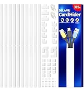 Delamu Cord Hider, 315in Wire Covers for 2-3 Cords on Wall, Premium Cable Hider Cord Covers for W...