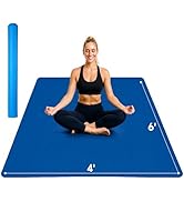 Stepwaver Extra Large Exercise Mat, 6'x4'x6mm (1/4 inch), Non-Slip, Ultra Durable, Thick Large Wo...