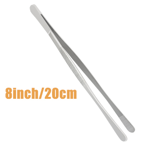 8-Inch Plating Tweezers Cooking Tweezers Stainless Steel Kitchen Tweezers Pasta Tongs