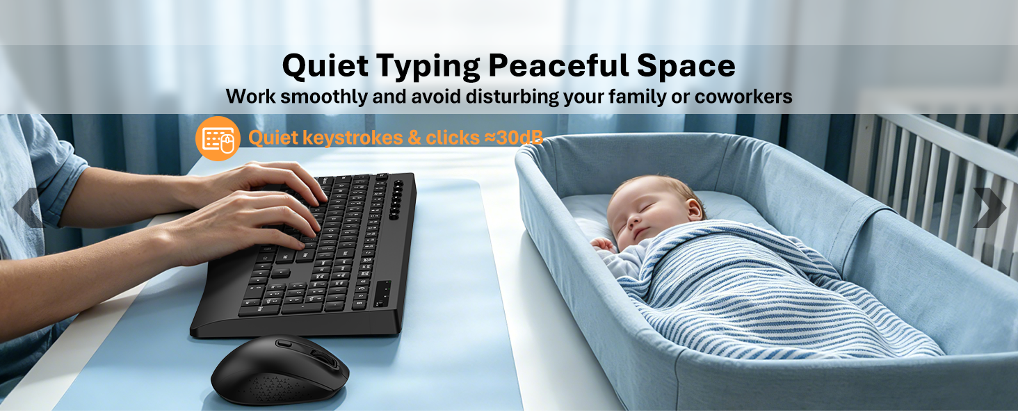 Quiet Typing Peaceful Space Keyboard and mouse