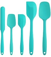 Cooptop Silicone Spatula Set - Rubber Spatula - 600°F Heat Resistant Baking Spoon & Spatulas(Aqua-5)