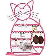 Urban Deco Jewelry Organizer Stand Cat Shaped Earring Holder Organizer Metal 48 Stud Earring Hole...