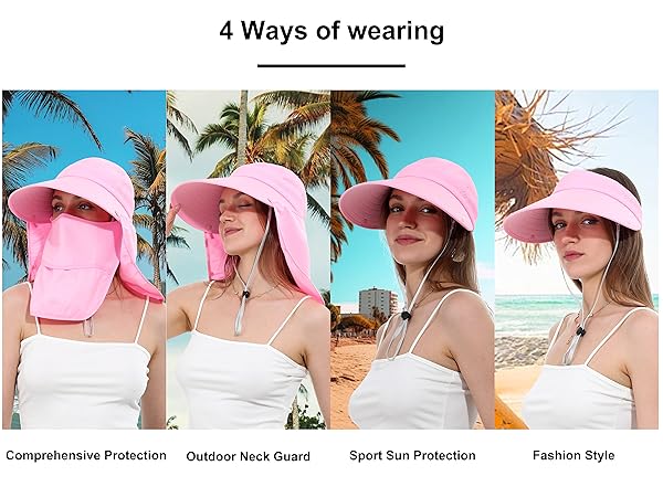 sun hat women packable protection girl visor wide brim outdoor cap large