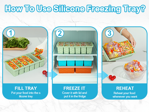 3-Pack Silicone Freezer Trays with Lid