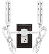 Twin Extension Cord Power Strip, 12Ft Ultra Thin Flat Extension Cord with Flat Head Plug, 6 Ft on...