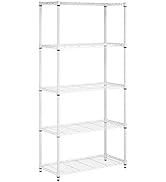 Honey Can Do 5-Tier Heavy-Duty Adjustable Shelving Unit with 350-lb Shelf Capacity, White SHF-096...