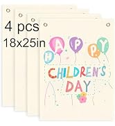 4 pcs sublimation blank canvas banner hanging flag banner for nursery wall decor for kids room de...