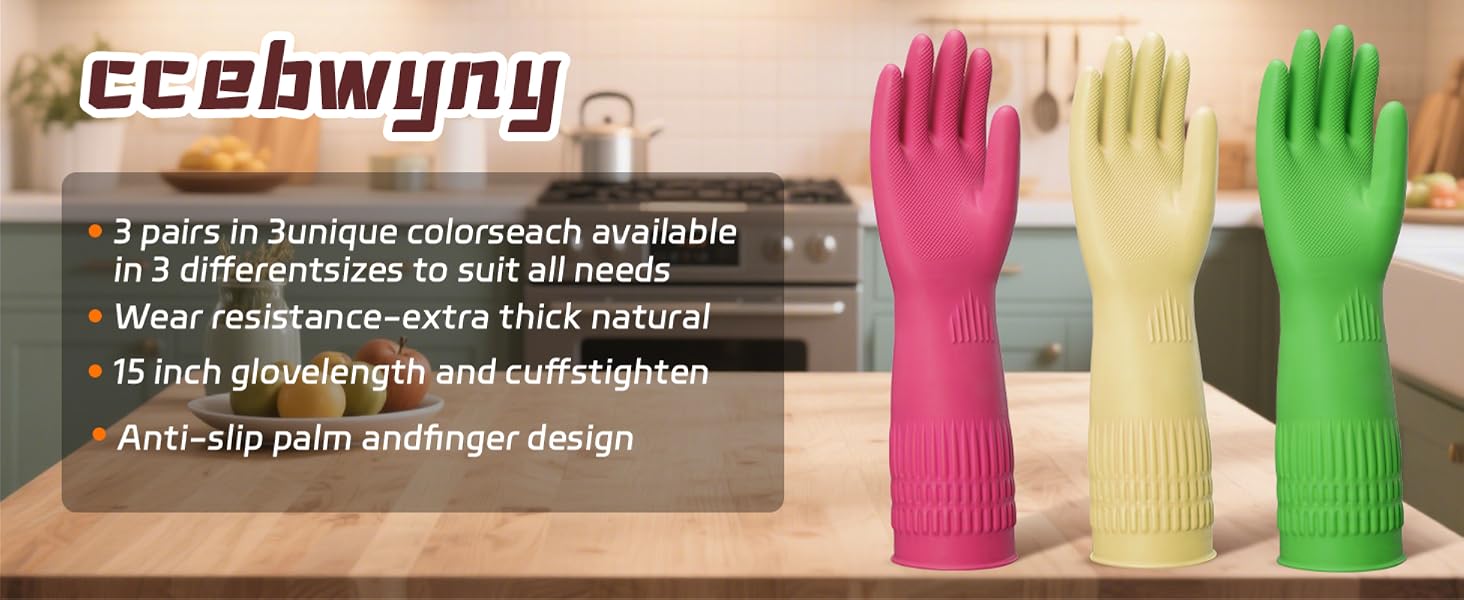 Kitchen gloves for washing dishes provide comfort and durable protection.