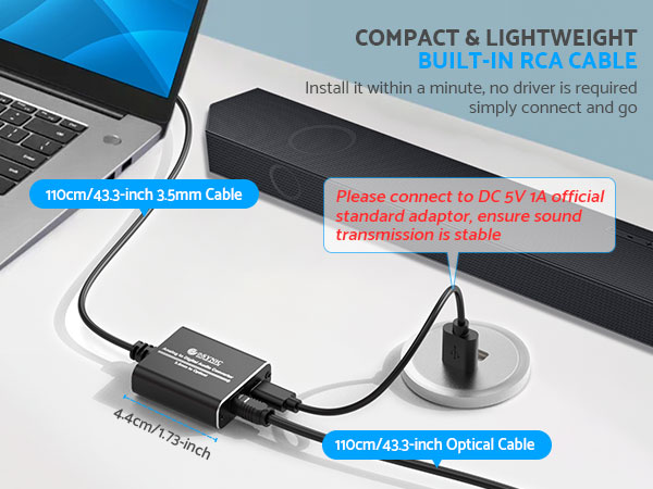 aux to optical audio converter