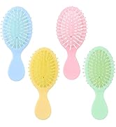 4 Pcs Mini Wet Brush Travel Detangling Brush for Kids, Mini Hair Brush Bulk for Kids Gift, Small ...