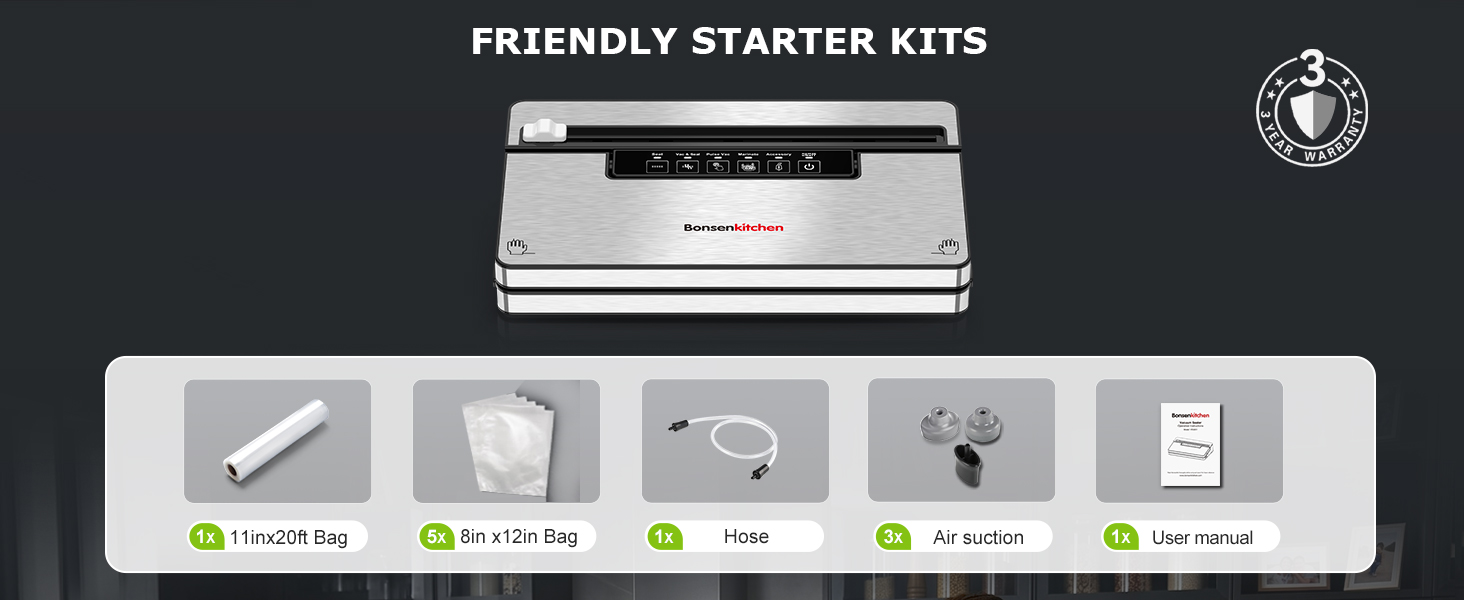 Bonsenkitchen Vacuum Sealer Machine