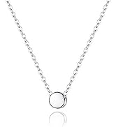 BriLove Gifts for Mom Women's 925 Sterling Silver Dainty Tiny Dot Necklace Round Circle Pendant C...