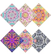CREATCABIN 6 Packs Microfiber Cleaning Cloth Floral Design Microfiber Cloth Soft Multicolor Glass...