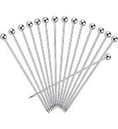 15PCS Cocktail Picks for Drinks, Stainless Steel Cocktail Toothpicks, Reusable Cocktail Skewers, ...