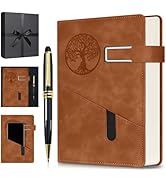 Lined Notebook Journal for Men Women, 365 Pages Numbered College Ruled Notebook, Hardcover Leathe...