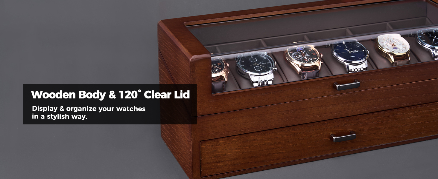 Wooden Body & 120° Clear Lid