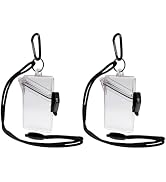 2Pcs Transparent Waterproof ID Card Badge Holder Case Waterproof Sports Case Vertical Badge Holde...