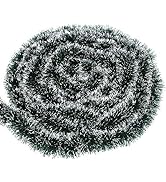 CCINEE 33FT Christmas Garland,Artificial Greenery Garland with Snow for Mantle Stair Fireplace Xm...