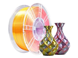 iBOSS Silk PLA+ Filament 1.75mm Dual Color Yellow Gold 1KG, 3D Printer Filament Dimensional