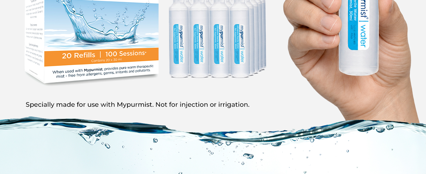Mypurmist steam inhaler warm therapy sinus relief congestion respiratory portable cordless refills