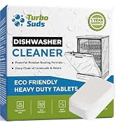 Turbo Suds Dishwasher Cleaner and Deodorizer XL Tablets – Heavy-Duty Descaler & Odor Remover for ...