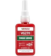 VIKAGU Threadlocker Adhesive Green 270 High Strength, 50ml Bottle for Bolts, Nuts, Screws