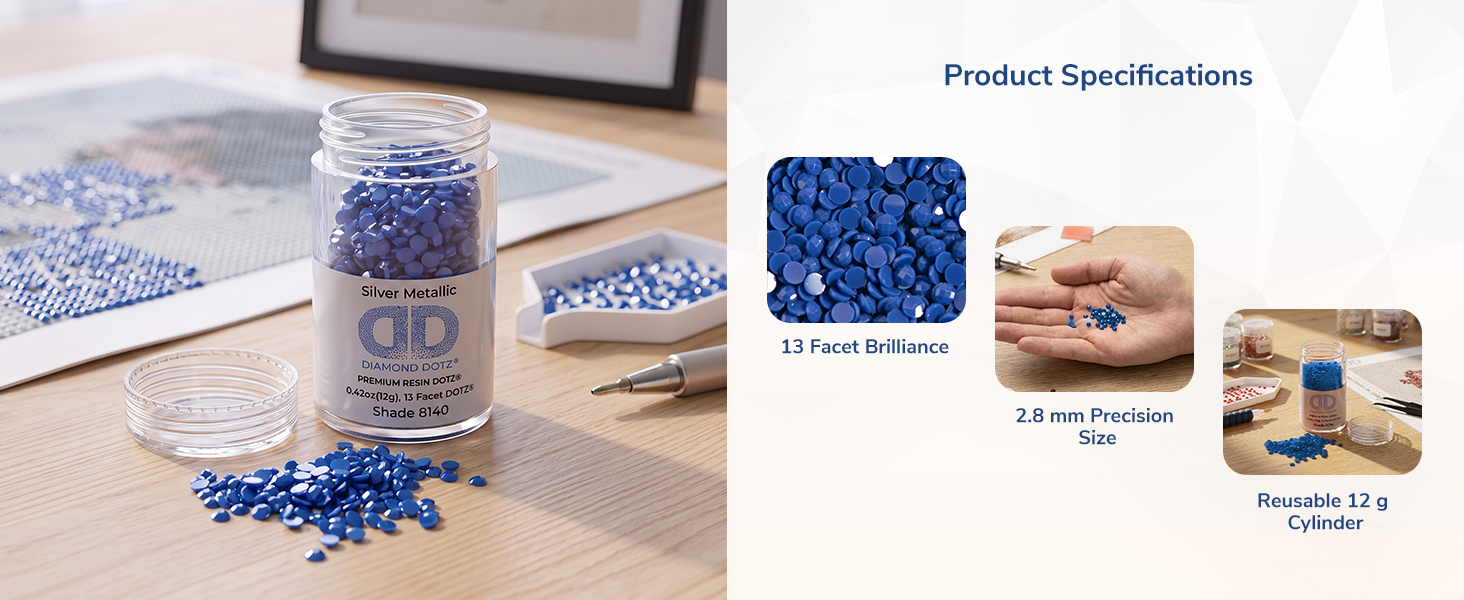 DIAMOND DOTZ Ocean Blue, Freestyle Drills Diamond Painting Beads 2.8mm