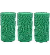 Quotidian 1000 Feet (c. 333 Yards) 2mm 3 ply Green Jute Twine String Rolls for Artworks and Craft...