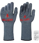 QUWIN BBQ Gloves, Oven Gloves 1472? Extreme Heat Resistant, Grilling Gloves Silicone Non-Slip Ove...