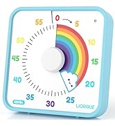 LIORQUE 60 Minute Visual Timer for Kids and Adults, Non-Ticking 7.5 Inch Large Visual Countdown T...