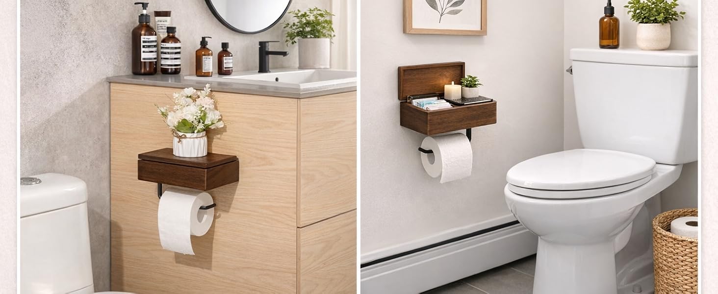 toilet paper holder with storage box wipes bathroom organizer wall mount flushable small bathroom