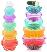 DeliOne Silicone Stretch Lids for Kitchen Food Storage – Durable,Reusable + Expandable Bowl Cover...