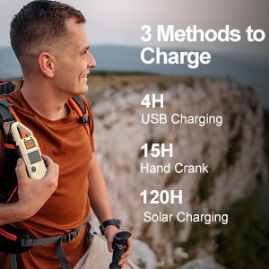 Portable hand crank phone charger