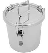 Kichvoe Stainless Steel Milk Bucket with Lid and Handle: 6L Milk Can Totes Wine Pail Bucket Large...