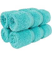 American Soft Linen Washcloths for Bathroom, 100% Turkish Cotton Washcloth Set of 4, 13x13 in Sof...