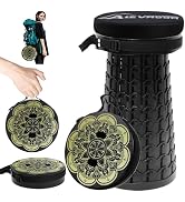 LOCYOP Portable Stool with Thick Cushion &Carabiner,H 18.1" Collapsible More Sturdy and Lightweig...